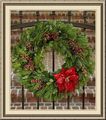Christmas Card Template Wreath 8 Photo